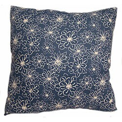 Dalia Blue Floral Outdoor Floor Pillow
