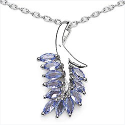 Sterling Silver Tanzanite Marquise Necklace