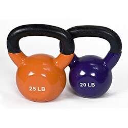 J Fit Premium 20-25-pound Vinyl Kettlebell Set