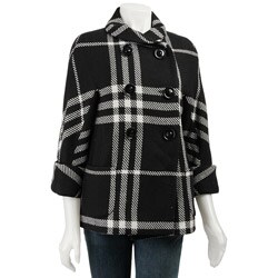 Focus 2000 Women's Oversized Plaid Rounded Jacket