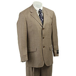 Bill Blass Men's Taupe Windowpane Wool Suit