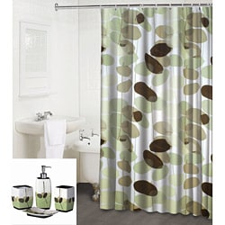 Olivia Shower Curtain & 4-piece Bath Accessory Set