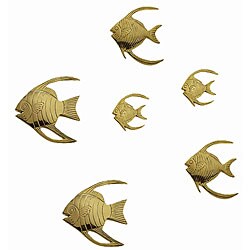 Set of 8 Brass Wall Fish
