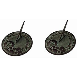 Sundials in Antique Bronze Patina Finish (Set of 2)