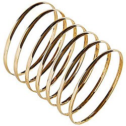 Nexte 14k Gold Overlay Stackable 'Semanario' Bangle (Set of 7)
