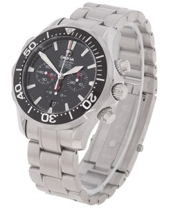 Omega Stainless Steel Black Dial Chronograph Watch