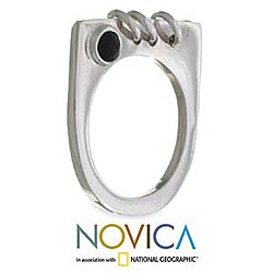 Sterling Silver 'Connected' Onyx Ring (Indonesia)