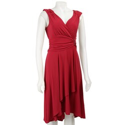 Scarlett Nite Women's Red Surplice Dress