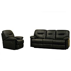 Russell Black Leather Reclining Theater Sofa/ Chair