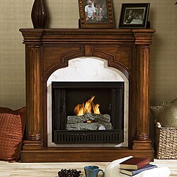Cunningham Brown Mahogany Gel Fuel Fireplace