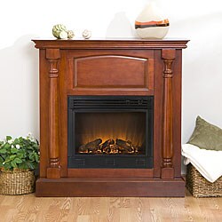 Grenoble Mahogany Electric Fireplace with Remote