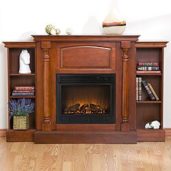Grenoble Bookcase/ Electric Fireplace with Remote