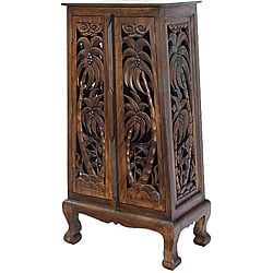 Hand-carved Coconut Palm 50-inch Storage Cabinet