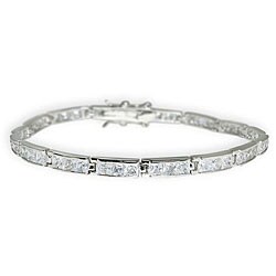 14k White Gold Overlay CZ Tennis Bracelet 