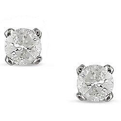 14k Gold 1/10ct TDW Round Diamond Stud Earrings (J-K, I2-I3)