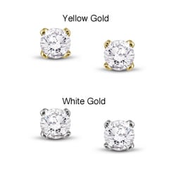 Miadora 14k Gold 1/10ct TDW Round Diamond Stud Earrings
