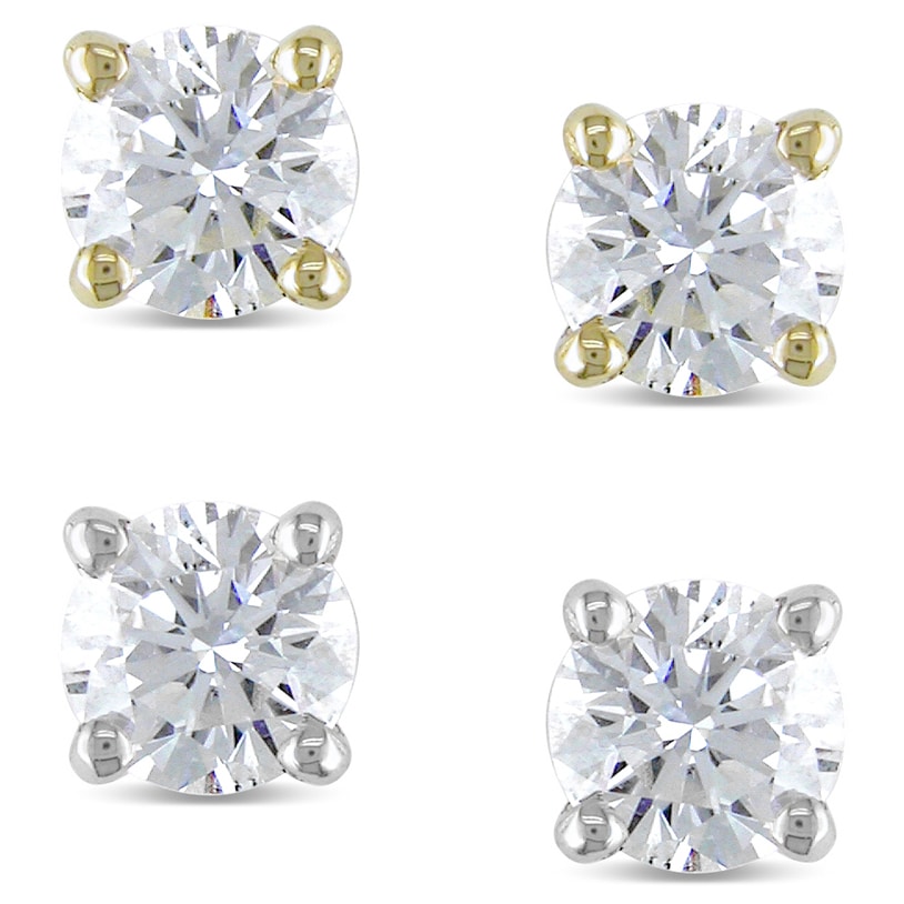 Miadora 14k Gold 1ct TDW Round Value Diamond Stud Earrings (J-K, I2-I3)