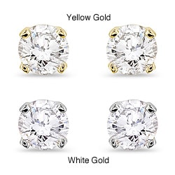 Miadora 14k Gold 1/3ct TDW Round Diamond Stud Earrings