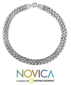 Sterling Silver 'Rattan Weave' Necklace (Thailand)