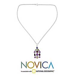 Amethyst and Garnet 'Color Cascade' Necklace (India)