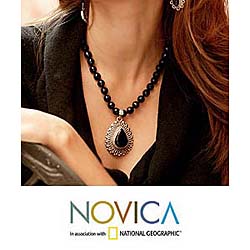 Onyx 'Floral Tear' Necklace (India)