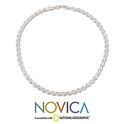 Silver 'Zigzag Lace' Choker (Peru)