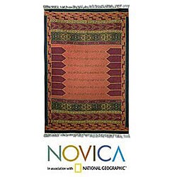 Indo 'Crisp Coral' Wool Rug (4' x 6')