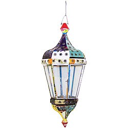 Handcrafted Rubicund Turret Lantern (India)