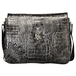 Christian Audigier Metal Leather Messenger Bag