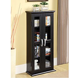 Black Wood Media Storage Tower