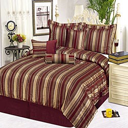 Ruby Stripe 7-piece Comforter Set