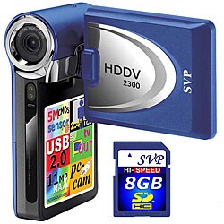 SVP HDDV2300 5MP Blue Digital Camcorder with 8GB Card