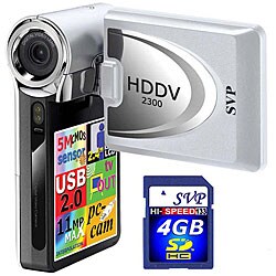 SVP HDDV2300 5MP Silver Digital Camcorder with 4GB Card 