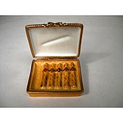 Limoges Brown Cigar Box Porcelain Keepsake