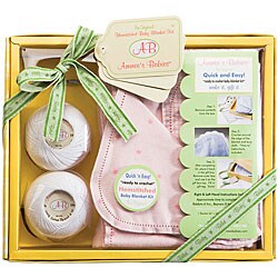 Ammee's Babies Pink Hemstitched Baby Blanket Kit