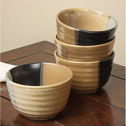 Sango Gold Dust Black Ice Cream Bowls (Set of 4)