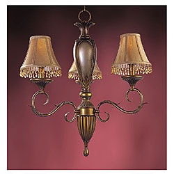 Baton Rouge Brown/ Gold 3-light Chandelier