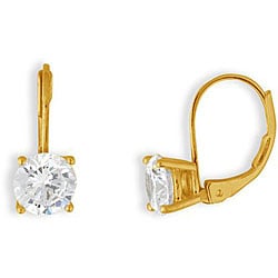 14k Gold Overlay CZ Basket Set Earrings