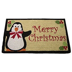 Penguin Christmas Coir Doormat (1'5 x 2'5)