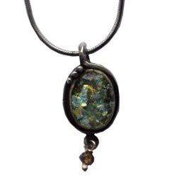 Roman Glass and Andalucite Necklace (Israel)