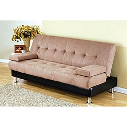 Microfiber and Leatherette Storage Futon Bed