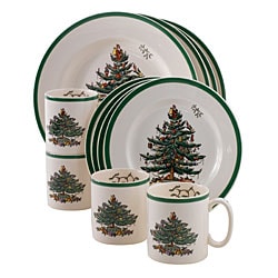 Spode Christmas Tree 12-piece Dinnerware Set