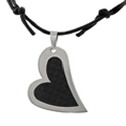 Stainless Steel Heart Inlay Necklace