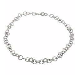 Stainless Steel Heart Link Necklace