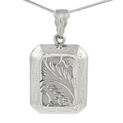 Sterling Silver Etched Locket Necklace