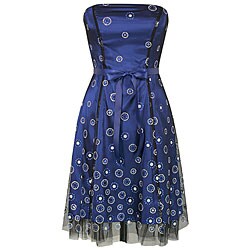 Onyx Nites Women's Royal Blue Strapless Cocktail Dress