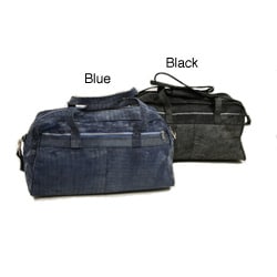 Piel Leather 18 Inch Denim Carry On Duffel Bag with Removable Straps