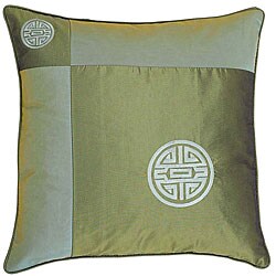 Chinese Symbol Of Life Green Cushion Cover