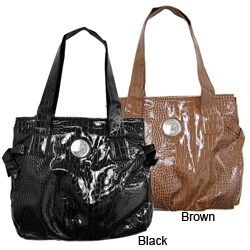Je Veux Women's Croc Print Large Shopper Handbag