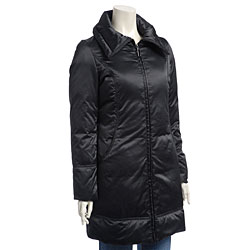 Via Spiga Women's Black Satin Down Coat